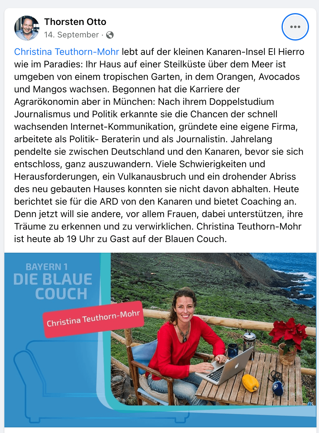 Screenshot Thorsten Otto Facebook Post Christina Teuthorn-Mohr Screenshot Thorsten Otto Facebook Post Christina Teuthorn-Mohr
